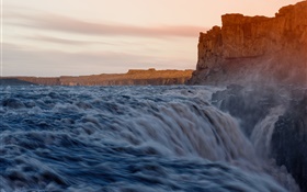 Cliff, rochers, rivière, cascade HD Fonds d'écran