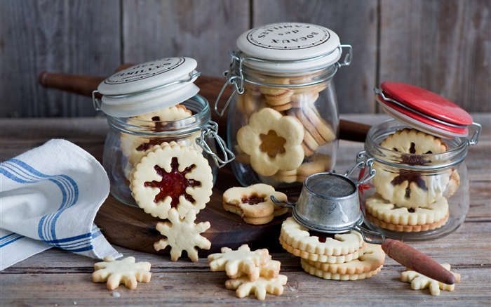 Cookies, bocaux, dessert Fonds d'écran, image