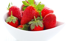 fraises fraîches, baies, bol, fruits
