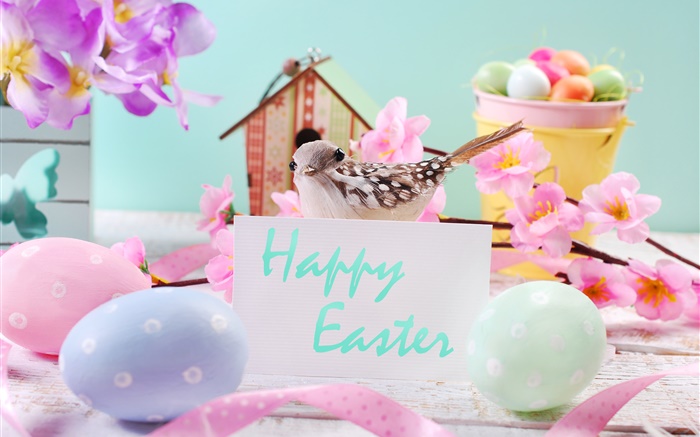 Joyeuses Pâques, des fleurs, des œufs, de la décoration, le printemps Fonds d'écran, image