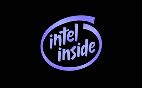 Intel Inside, logo, fond noir HD Fonds d'écran
