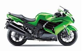 Kawasaki ZZR 1400 de moto verte