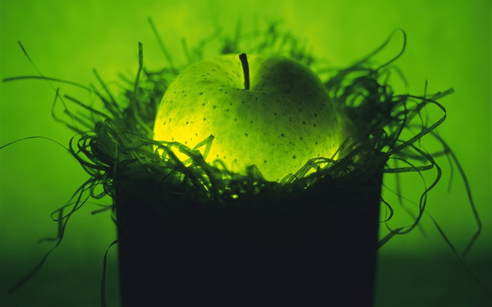 fruit Lumière, pomme verte dans le nid Fonds d'écran, image