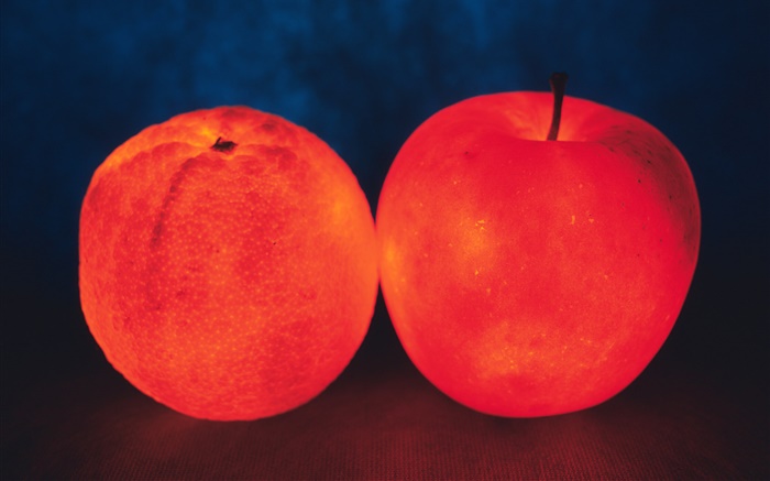 fruit lumière, orange et pomme Fonds d'écran, image