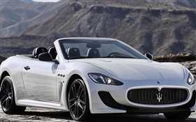 Maserati GranCabrio voiture blanche décapotable HD Fonds d'écran