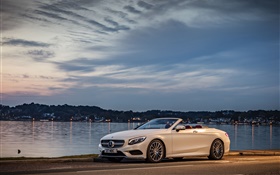 500 voiture blanche décapotable Mercedes-Benz HD Fonds d'écran