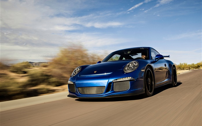 Porsche 911 GT3 vitesse supercar bleu Fonds d'écran, image