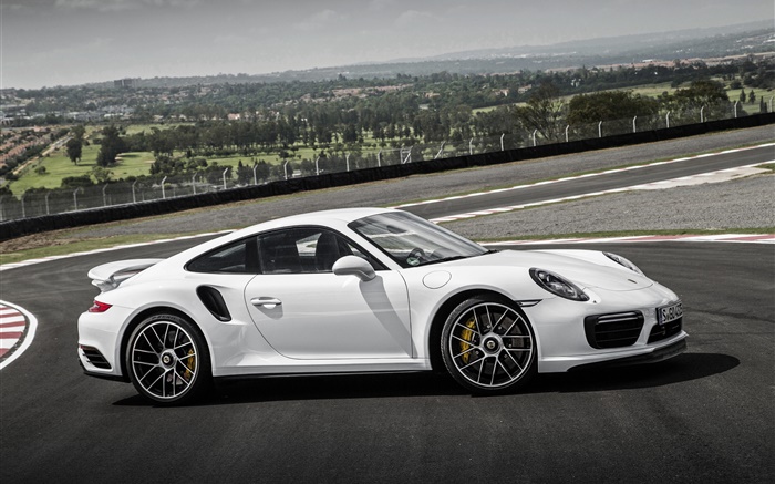 blanc coupé côté vue Porsche 911 Turbo Fonds d'écran, image