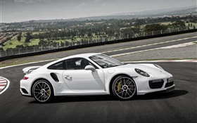 blanc coupé côté vue Porsche 911 Turbo
