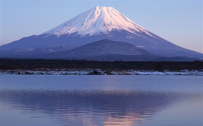 Mer, réflexion de l'eau, le mont Fuji, Japon Fonds d'écran, image