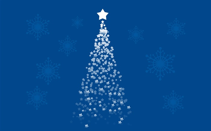 arbre de Noël étoiles, fond bleu, images d'art Fonds d'écran, image