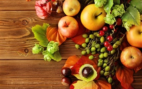 Nature morte, la récolte, les fruits, les pommes, les baies, l'automne HD Fonds d'écran