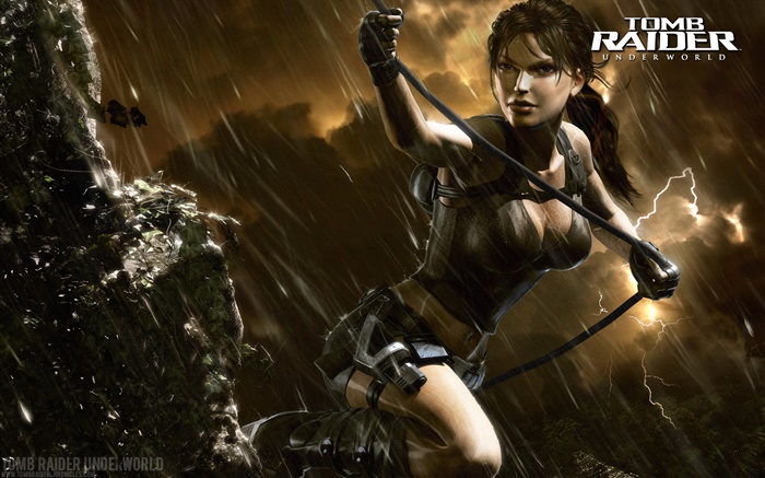 Tomb Raider: Underworld, Lara Croft sous la pluie Fonds d'écran, image