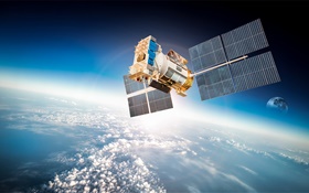 satellite artificiel, orbite planète terre, l'espace HD Fonds d'écran
