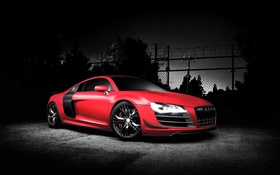Audi R8 voiture de sport, couleur rouge, nuit