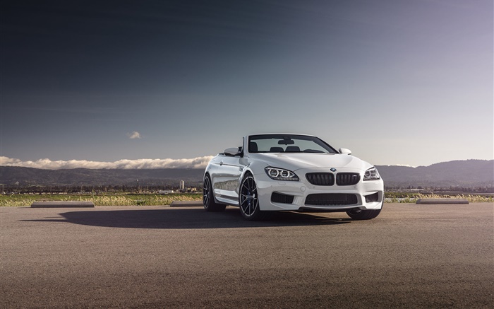 BMW M6 Cabriolet voiture blanche Fonds d'écran, image