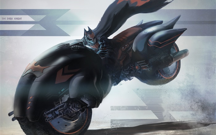 Batman balade moto, vitesse, dessin d'art Fonds d'écran, image