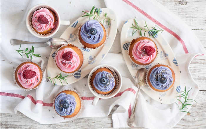 Blueberry muffins, pâtisseries, aliments sucrés Fonds d'écran, image