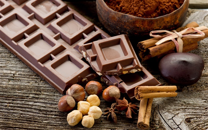 Chocolat et noix Fonds d'écran, image