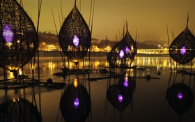 Festival des lumières, rivière, France, Lyon HD Fonds d'écran