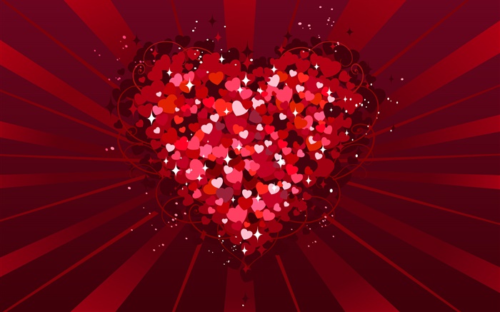 Saint Valentin heureux, coeurs d'amour, vecteur Fonds d'écran, image
