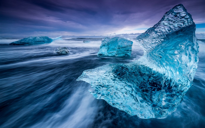 Islande, iceberg, mer, glace Fonds d'écran, image