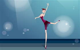 Violet robe belle fille danse, vecteur images HD Fonds d'écran