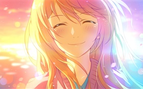 Sourire girl anime sous le soleil HD Fonds d'écran