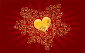 Jour, coeur d'amour, rouge style de Valentine HD Fonds d'écran