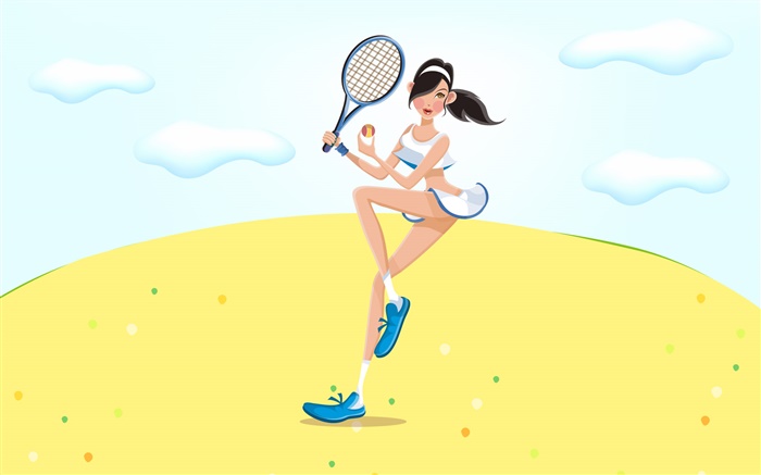 Vector fille jouant au tennis Fonds d'écran, image