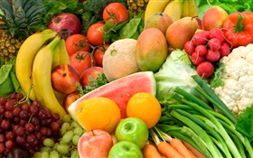 Légumes, fruits, nature morte close-up
