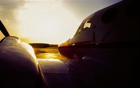C3 Cessna avion au coucher du soleil, l'aéroport HD Fonds d'écran