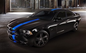 Dodge charger voiture noire la nuit HD Fonds d'écran
