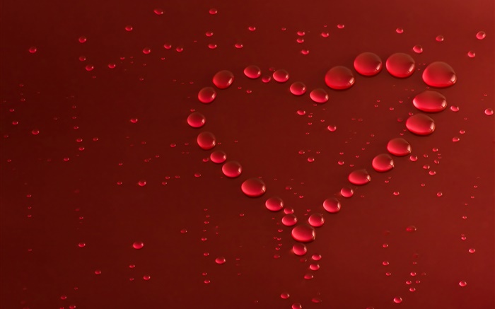 Coeur d'amour, des gouttes d'eau Fonds d'écran, image