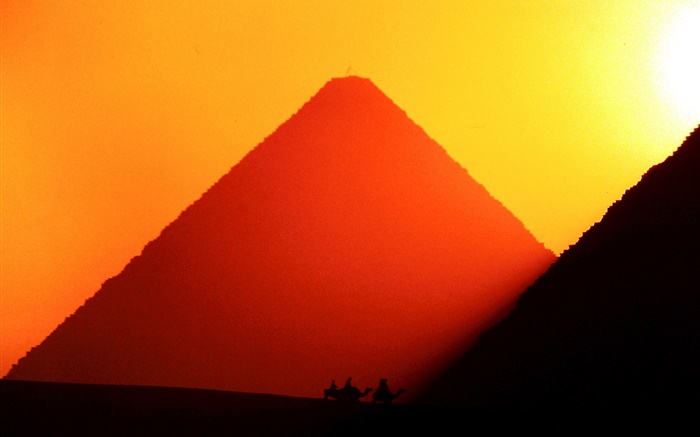 Égypte, Giza, pyramides, coucher de soleil Fonds d'écran, image