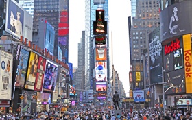 New York, Times Square, gratte-ciel, la rue, les gens