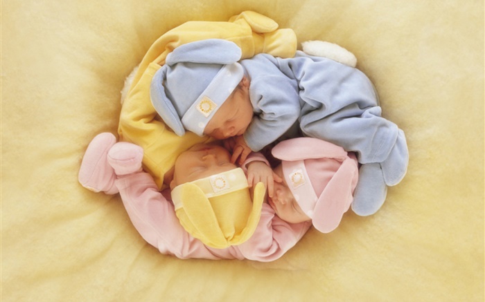 Trois bébés mignons de couchage Fonds d'écran, image