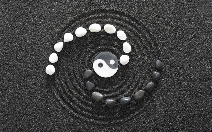 Yin et Yang bavardage, noir et blanc Fonds d'écran, image