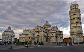 Cathédrale, pise, penchant, tour, Italie, ville HD Fonds d'écran