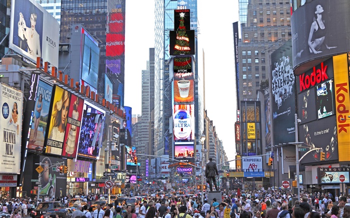 New York, Times Square, gratte-ciel, rue, gens, USA Fonds d'écran, image