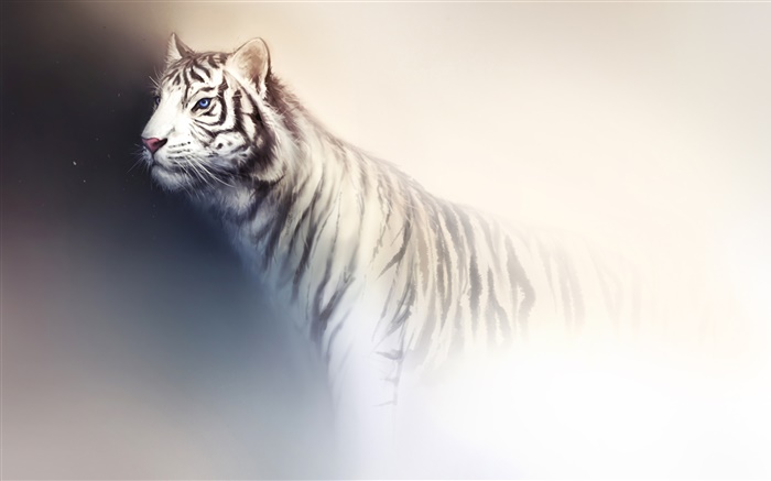 Aquarelle de tigre blanc Fonds d'écran, image