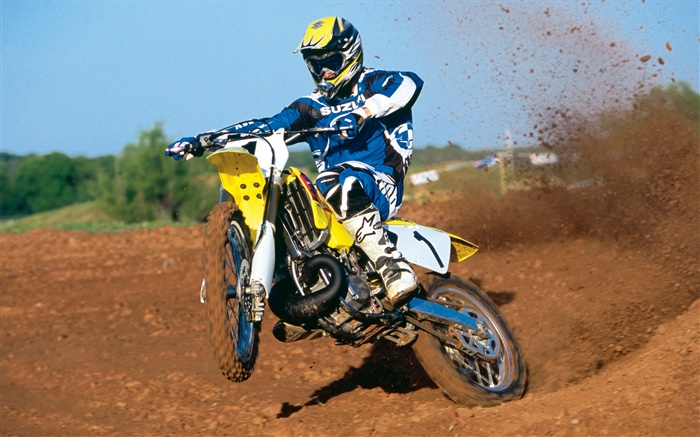 Suzuki moto, course, saut Fonds d'écran, image