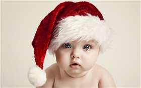 Bébé de Noël, mignon, chapeau HD Fonds d'écran