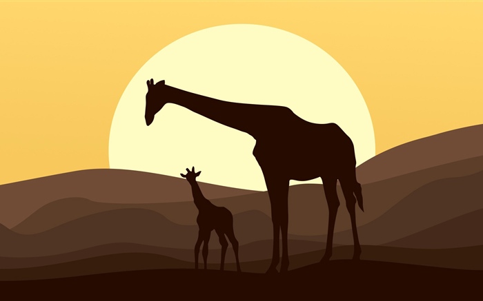 Vector, silhouette, girafe Fonds d'écran, image