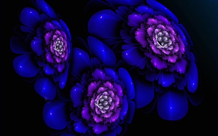 Fleurs bleues abstraites, créatives Fonds d'écran, image