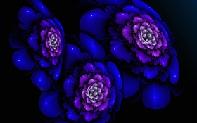 Fleurs bleues abstraites, créatives