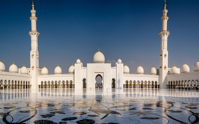 Abu Dhabi, grande mosquée Sheikh Zayed, Émirats arabes unis Fonds d'écran, image