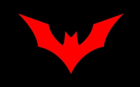 Logo rouge Batman, fond noir HD Fonds d'écran