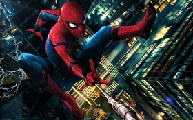 Spider-man, pluie, ville, photo d'art HD Fonds d'écran