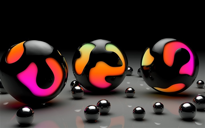 Boules 3D, couleurs Fonds d'écran, image